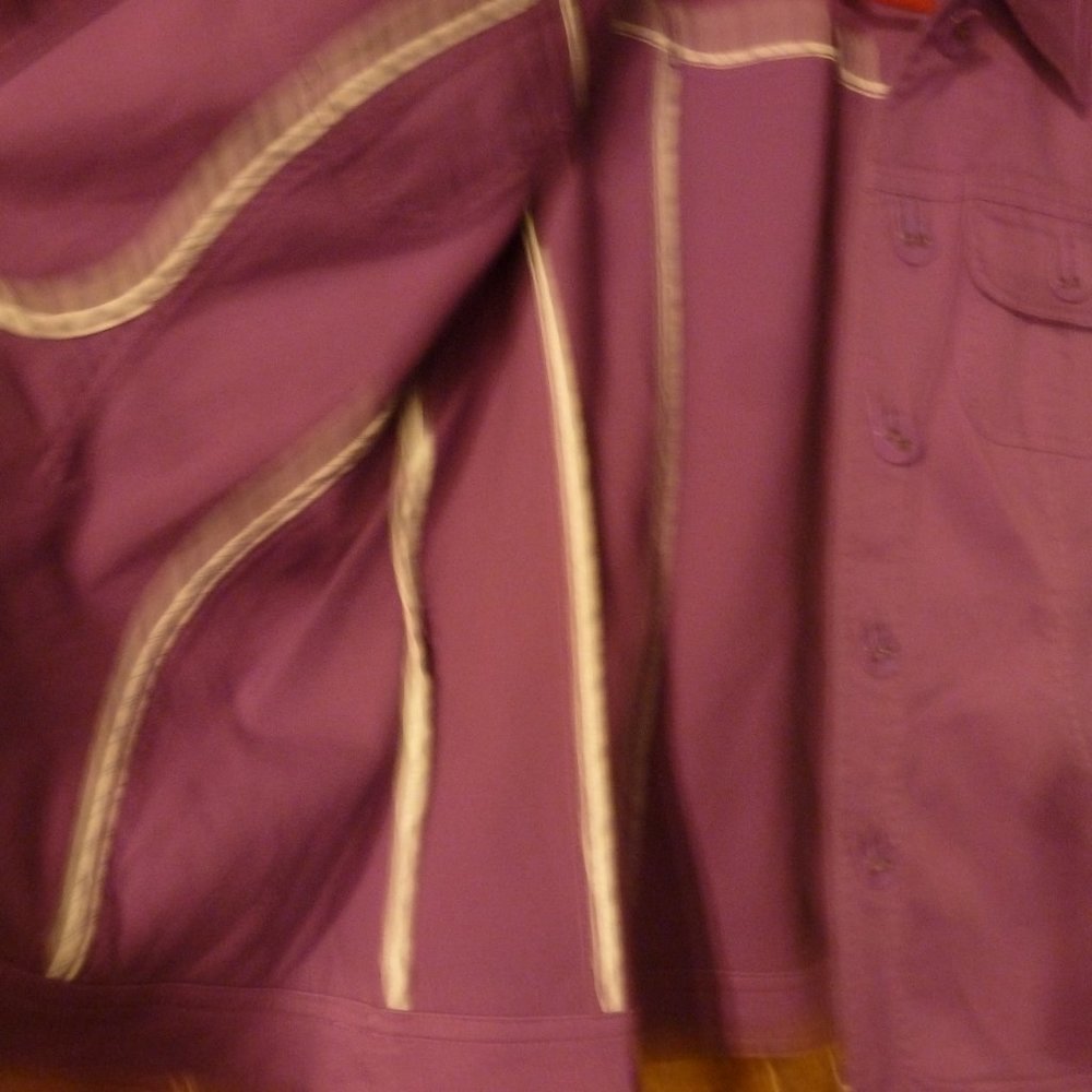 NEW Brigth Violet Corduroy Button-Down Jacket - Picture 4 of 11